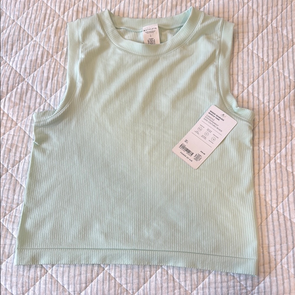 NWT Athleta Mint Green Renew Seamless Ribbed Tank Top